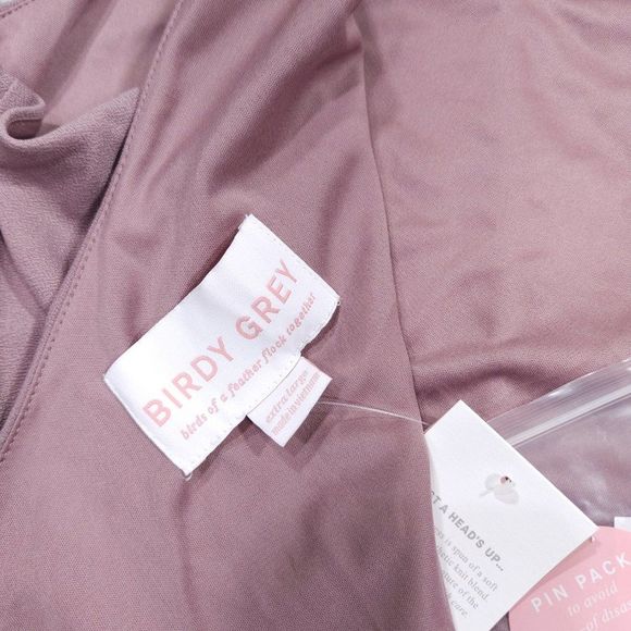 READ Birdy Grey Kira Crepe One Shoulder Dress Dark Mauve Purple Size XL Slit - Picture 4 of 11